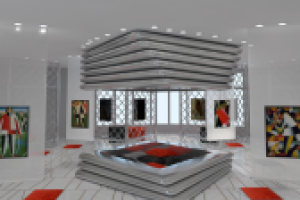 Дизайн общественного центра в стиле русского авангарда.