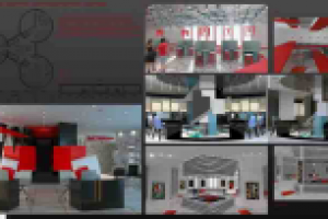 Дизайн общественного центра в стиле русского авангарда.