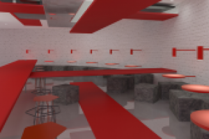 Дизайн общественного центра в стиле русского авангарда.