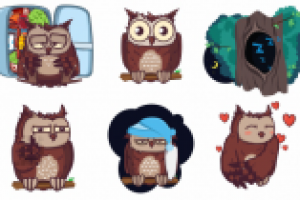 Стикеры с изображением Совёнка