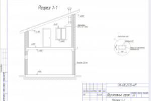 Гараж разрез 1-1