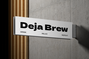 Фирменный стиль для кофейни Deja Brew