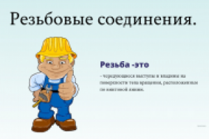 Сопровождение урока "Классификация резьб"