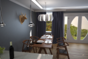 Кухня, столовая и гостинная