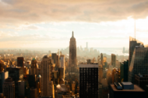 Панорама Нью-Йорка. Винтаж. Ретушь