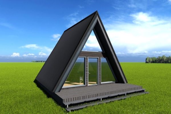 Проект каркасного дома А-Фрейм 6х6м. ЭП, АР, КР, подробный раскрой пиломатериала.