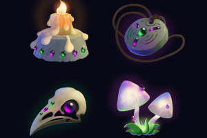 Набор казуальных иконок, пропсы, для игр. Геймдев.