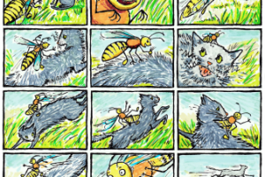 Комикс про шершня и кошку