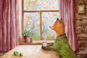 Чай в октябре (акварель)