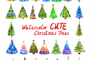 Акварельные ёлки