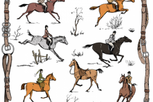 Английская охота. Иллюстрация для шейного платка.