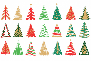 Набор векторных ёлочек