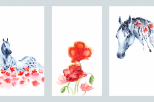 Лошади и цветы