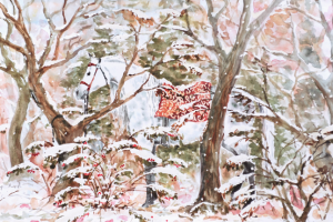 Первый снег (акварель)