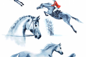 Конный спорт (акварель)