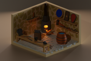 Диорама Средневековой кузницы