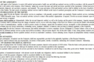 Ru-> En Medical Service Agreement