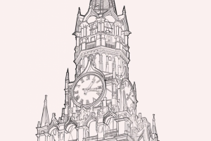 Контурный рисунок Кремль