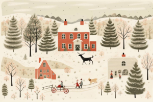 Акварельная иллюстрация новогодняя открытка