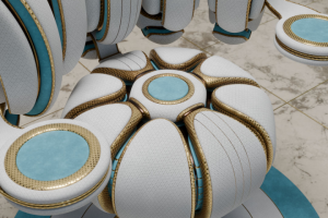 Белое кресло. Дизайн. 3D