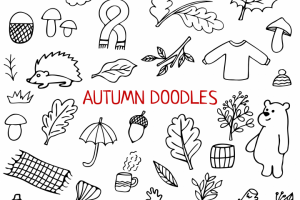 Векторные осенние дудл элементы