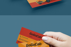 Иллюстрация и макет визитки в ретро стиле