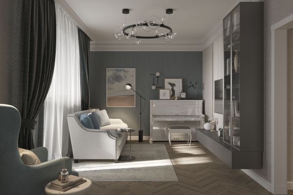 Проект кухни-гостиной 32 кв.м.