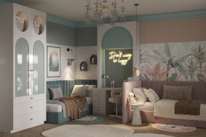 Проект детской комнаты для двух разнополых детей 19 кв.м.