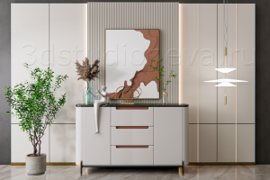 3d рендер столика для косметики