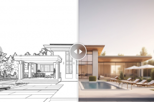 Фоторендер скетча зданий с ИИ