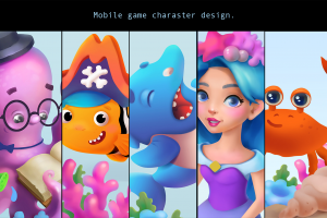 осьминог, концепт персонажа и окружения