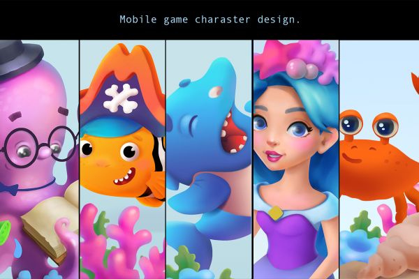 осьминог, концепт персонажа и окружения