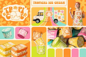 Фирменный стиль и логотип: тропическое мороженое "TROPICOOL"