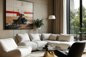 гостиная в индустриальном стиле