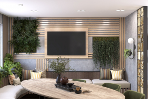 Баня в экостиле с применением дерева