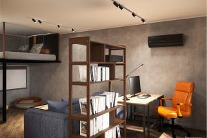 Дизайн студии для молодого человека, 45кв.м