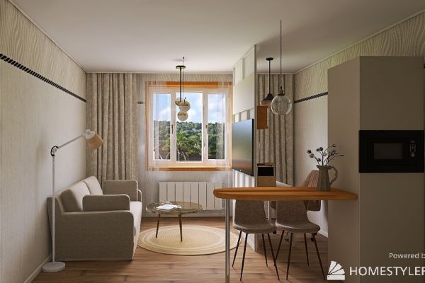 Студия для семейной пары, 27 кв.м