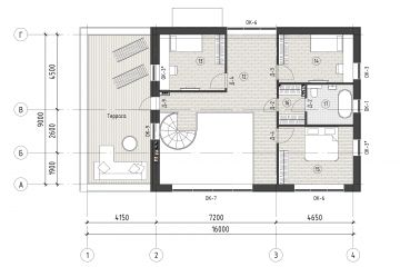 Рабочий проект жилого дома 250кв.м. (2 этажа)