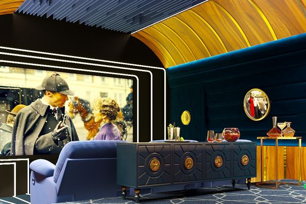 Дизайн интерьера кинозала в загородном доме г.Реж