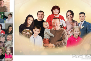 Обработка фото. Создание коллажа "Семья"