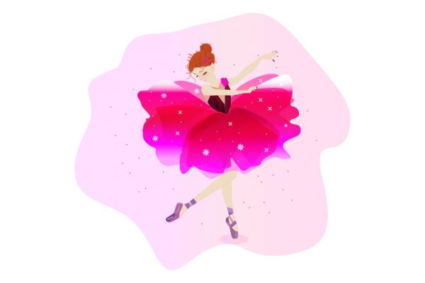 отрисовка иллюстрации Баллерины