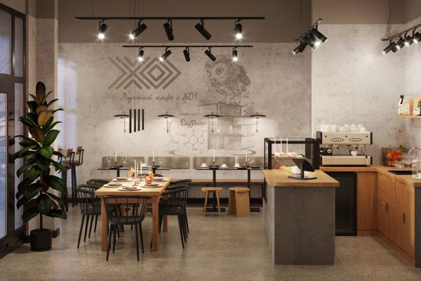 Дизайн-проект интерьера кафе "ХО"