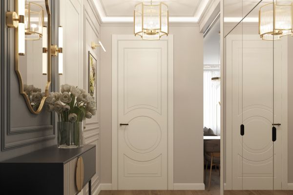 Дизайн интерьера прихожей в квартире ЖК "Квартал на Некрасова" г. Екатеринбург
