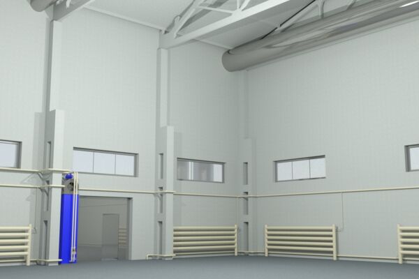 Фрагмент цеха. 3D моделирование и визуализация AutoCAD 2019.