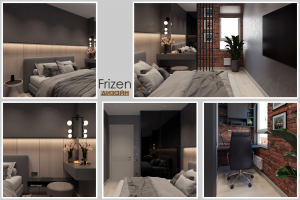 Спальня с рабочим столом на лоджии 18 м2