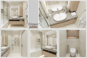 Проект светлой ванной с раздельным санузлом 5 м2