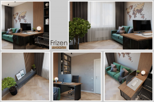 Кабинет для работы в отдельной комнате 12 м2