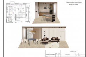 Концептуальное предложение кухни-гостиной