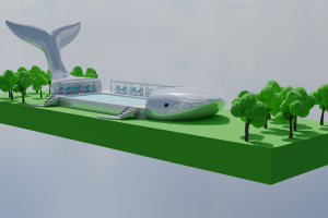 Бассейн в виде кита – Макет для визуализации