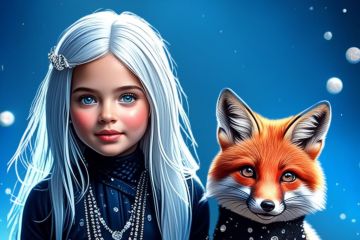 Девочка с лисой. Иллюстрация